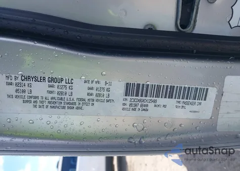 2012 Dodge Charger Se z USA, uszkodzony, nr VIN 2C3CDXBG0CH125489